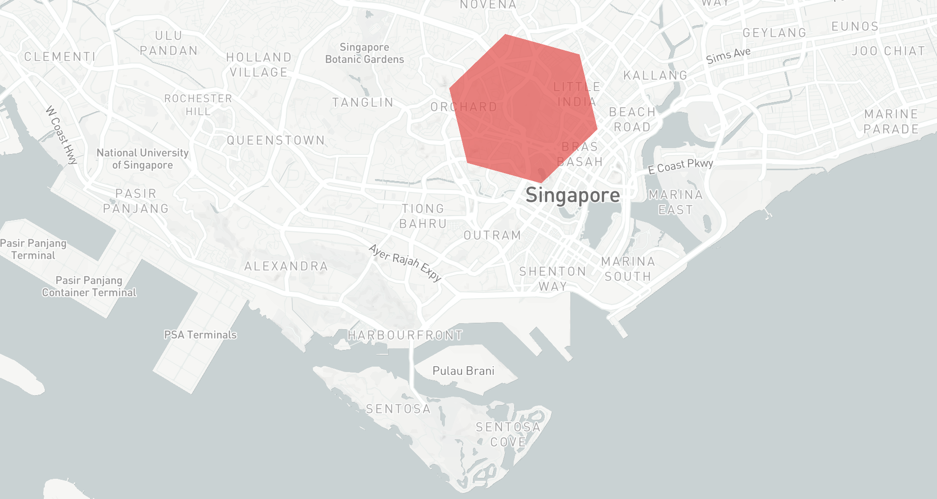 Single hexagon drawn using the Uber h3-js library and react-map-gl