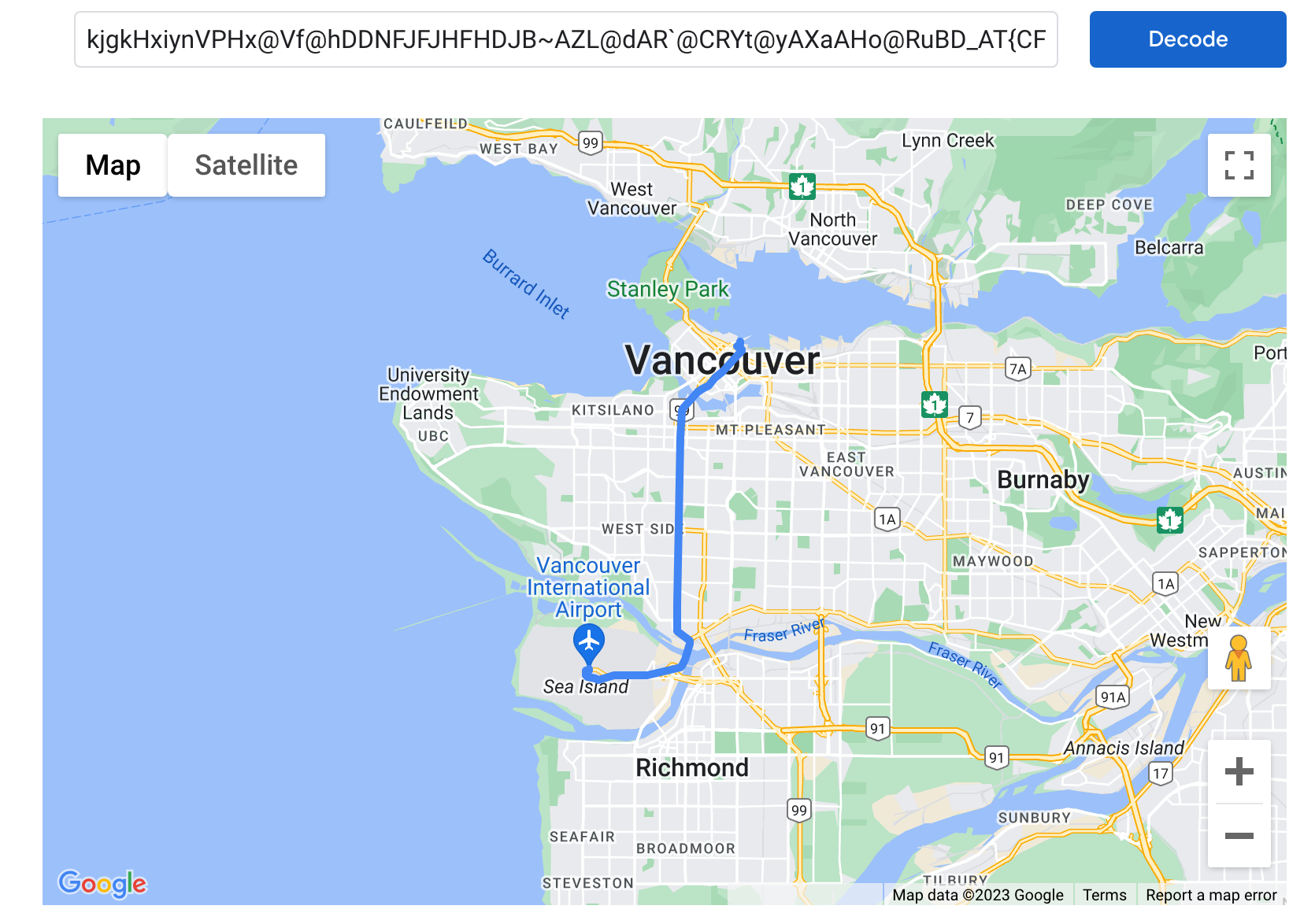 Google Maps polyline decoder utility