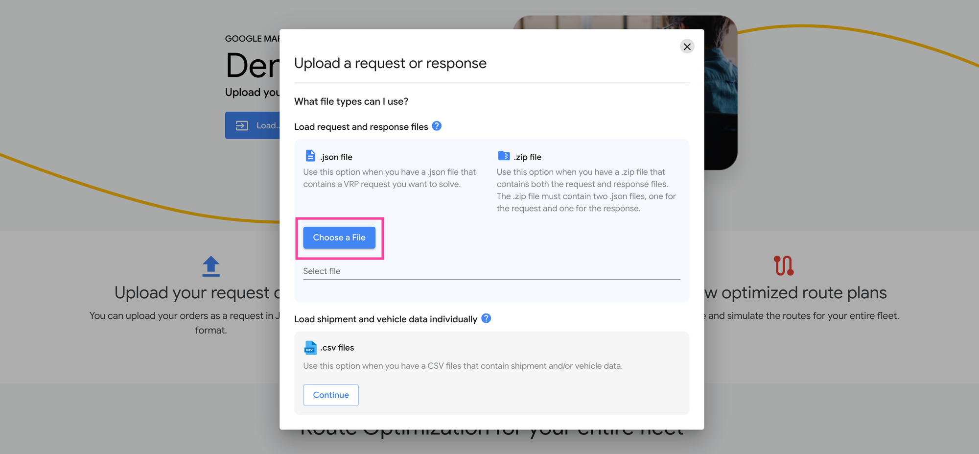 How to upload your zip folder to Google's free route planner