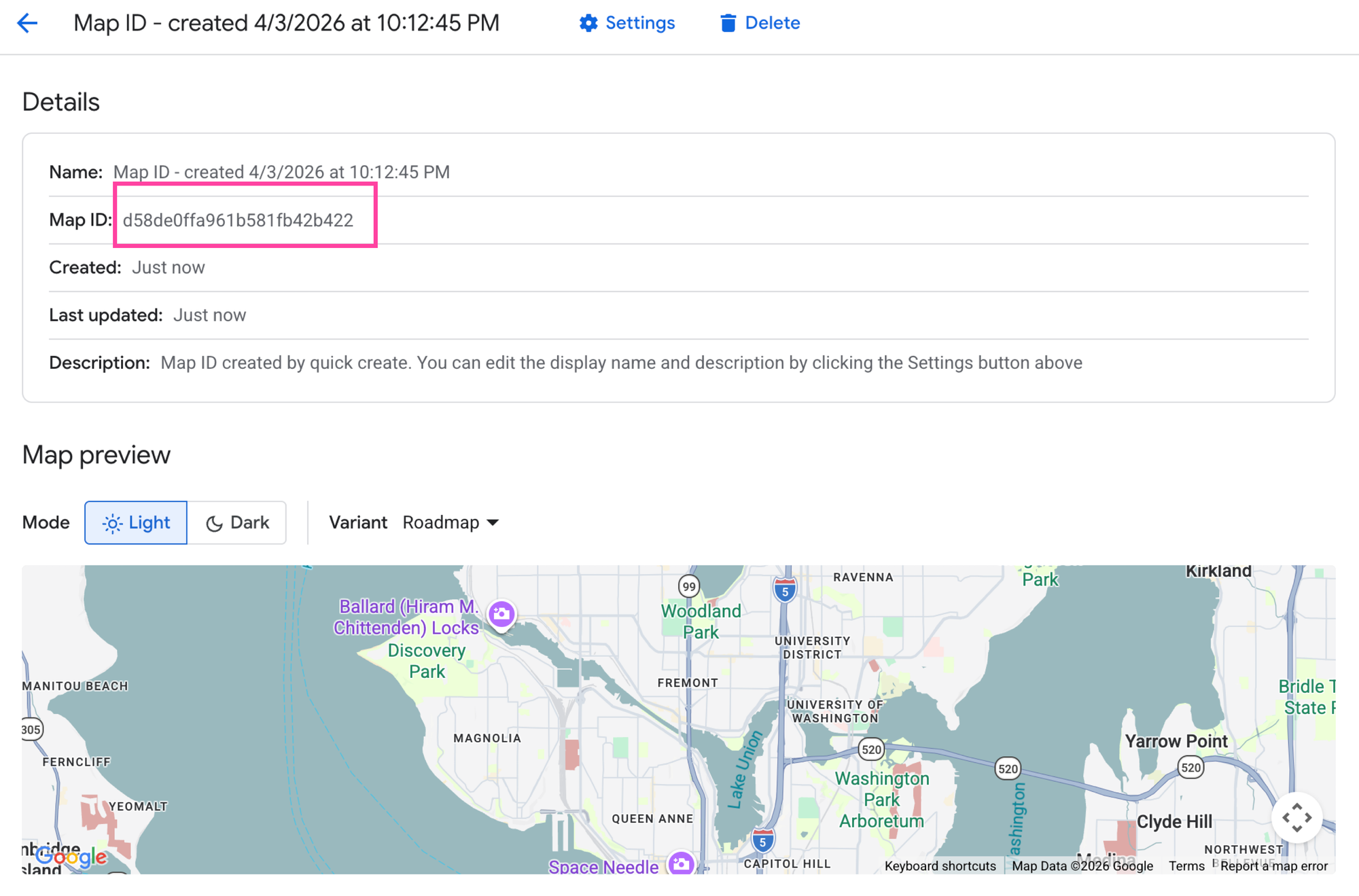 Copy the Map ID and paste it into the .env file